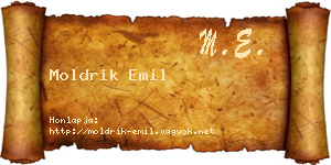 Moldrik Emil névjegykártya